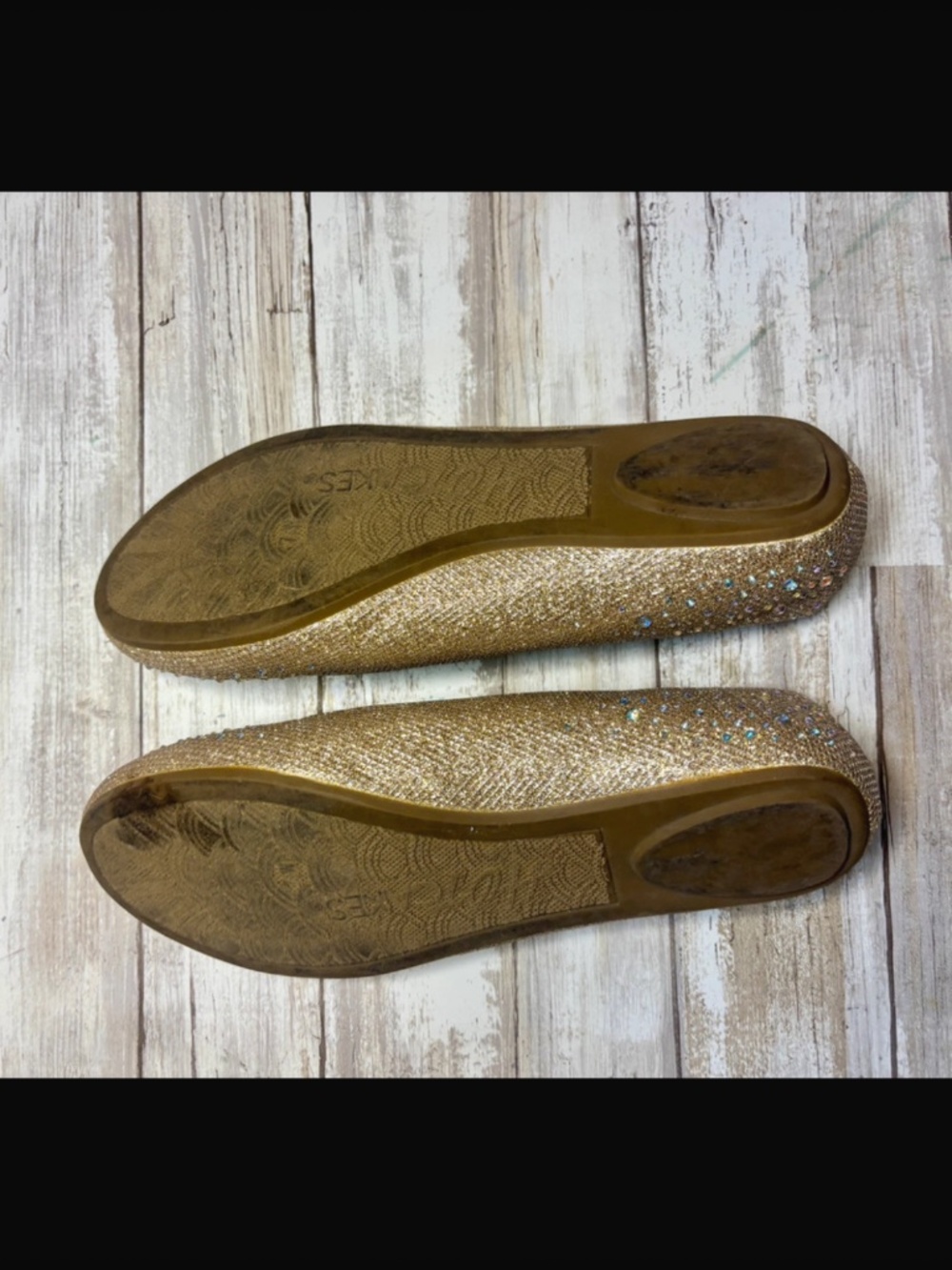 Gold Ballet Flats - Picture 2 of 3